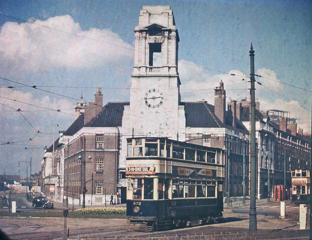 BCT trams at The Central fire station