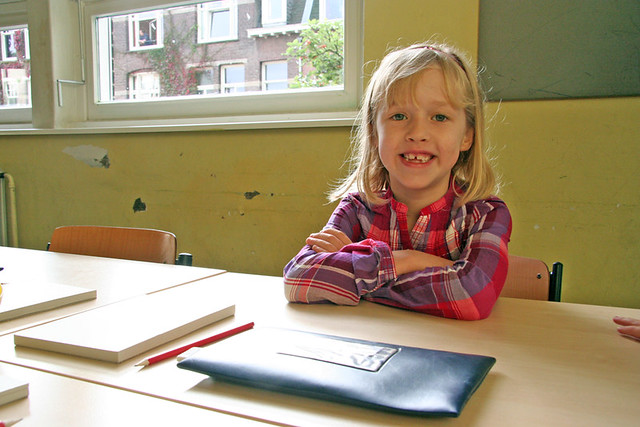 First Day of School 2011 - Olivia in Class