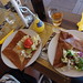 <p>lunch crepes and pear cider.  These were not lactose-intolerant-friendly crepes.  But they were made from buckwheat.</p>