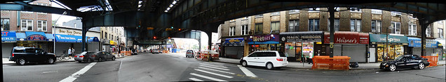 Boro Park 55th St Elevated Train Station Panoramic 2011
