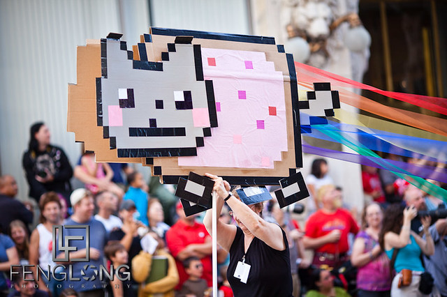 Nyan Cat at the 25th Anniversary Dragon Con Parade 2011 on Peachtree Street in Downtown Atlanta