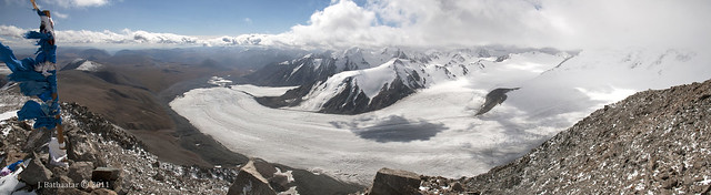 Potanin glacier from the peak Malchin
