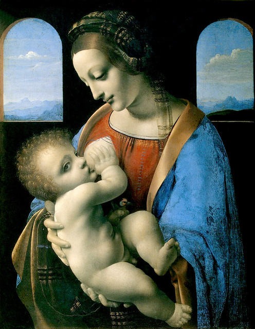 Leonardo - Madonna with child (and goldfinch) [1490]