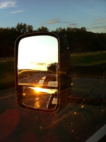 sunset sun car truck mirror driving iphone iphone4