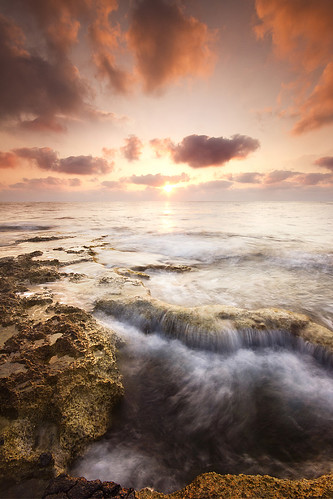 ocean sunset sea seascape nature landscape rocks long exposure cyprus slomo paphos
