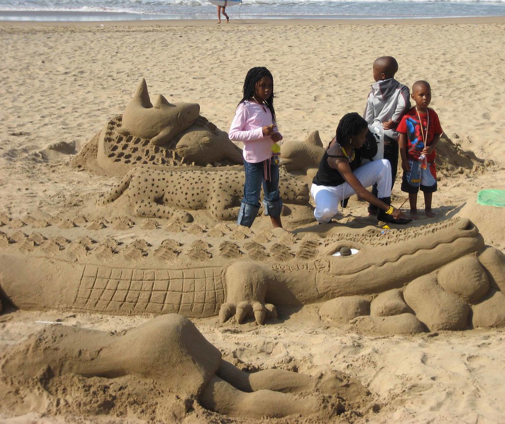Durban beach animals | The kids love the animal sand sculptu… |  laparisienneavelo | Flickr