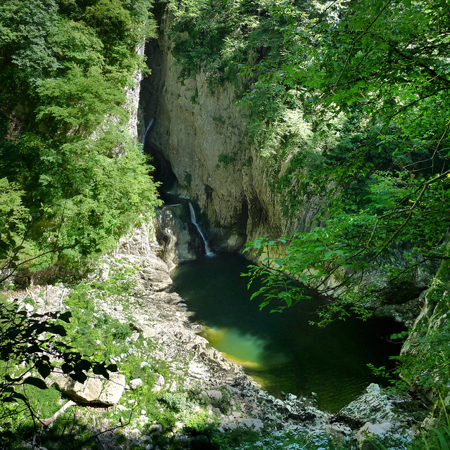 The Reka river before plunging into the underground canyon