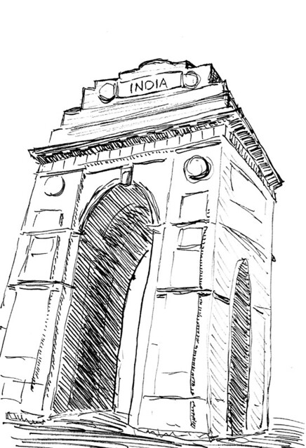 India Gate in Delhi, India. Stock Vector by ©babayuka 112479088-saigonsouth.com.vn