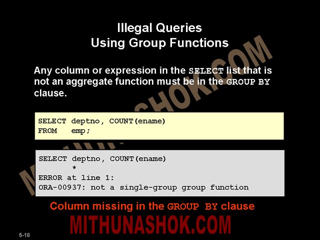 The Basics Of Not A Single-Group Group Function In English