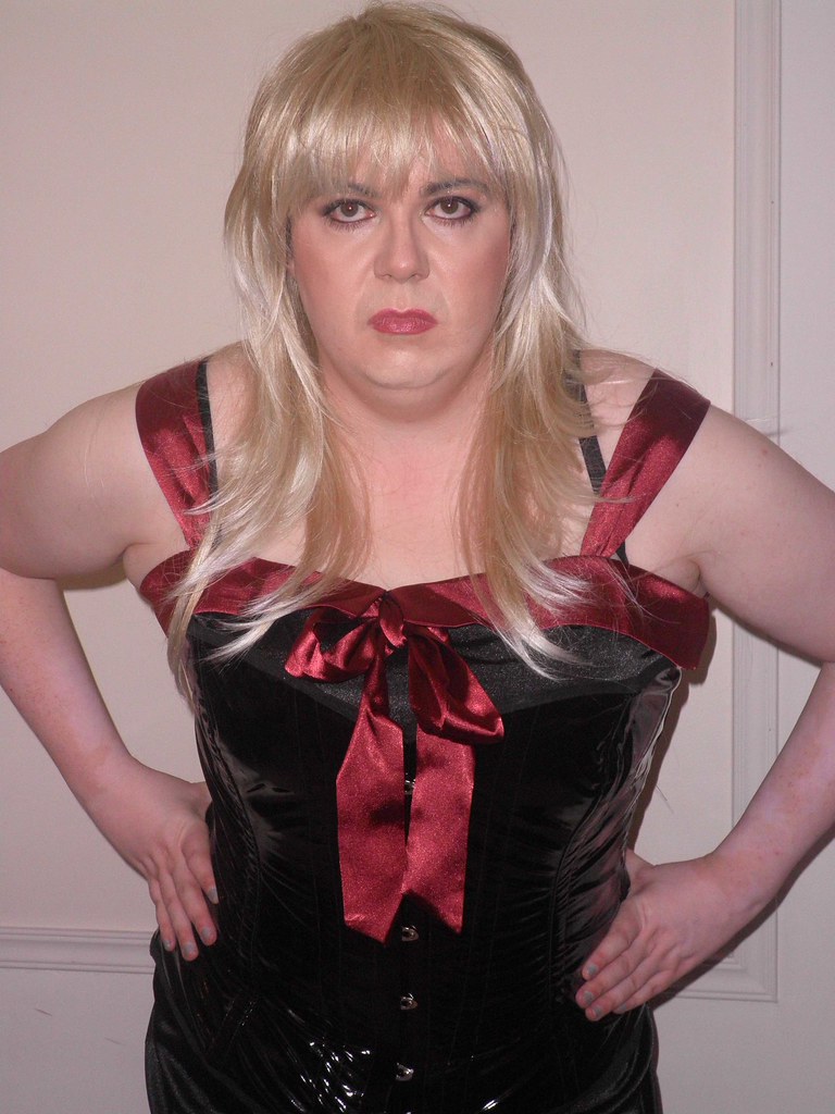 All sizes | Black and red dress corset blonde(2) | Flickr - Photo Sharing!