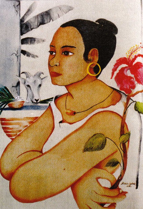 Woman With Hibiscus