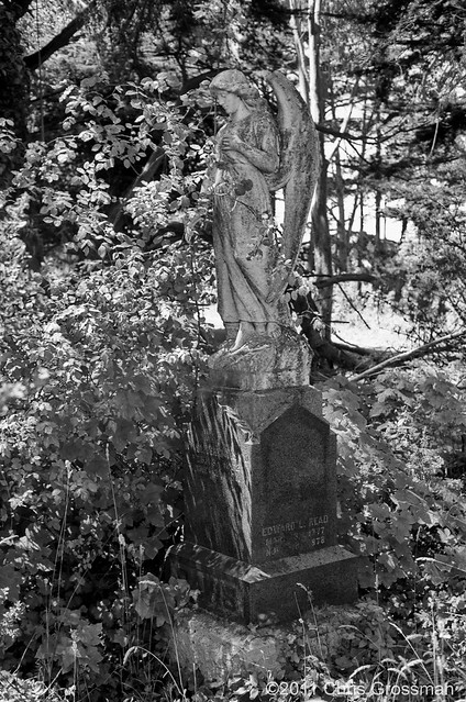 Graveyard Angel - Evergreen Cemetery - Olympus 35SP - Acros 100