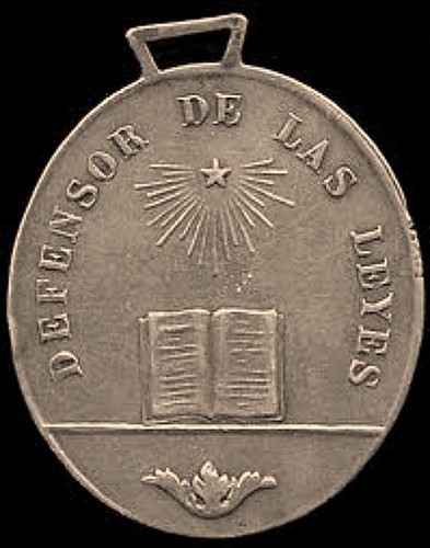 1851 medalla entregada a quienes dominaron el motin de Urriola
