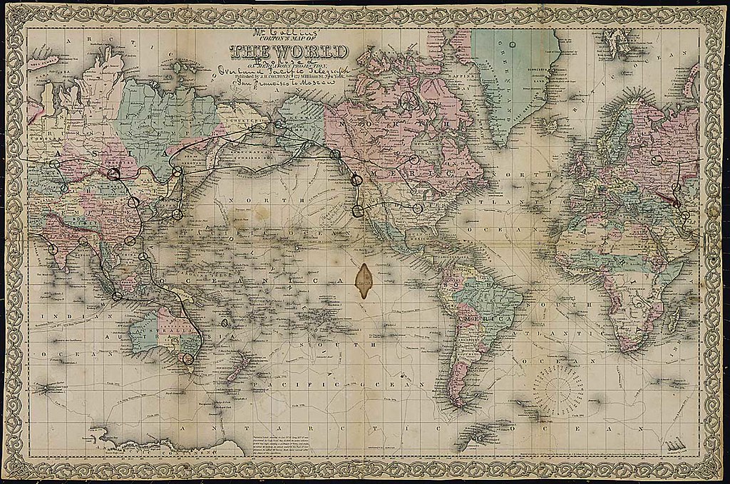 Map showing overland Pacific Telegraph from San Francisco … | Flickr