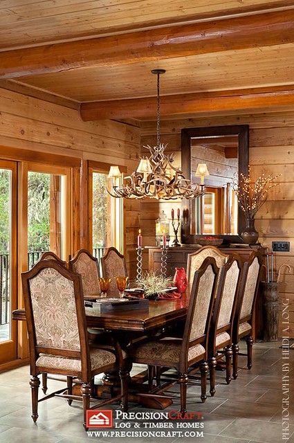 Formal Dining Room | Custom Log Home | PrecisionCraft Log Homes