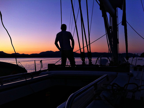 sunset shadow sea man yacht quote jonty iphone ip4