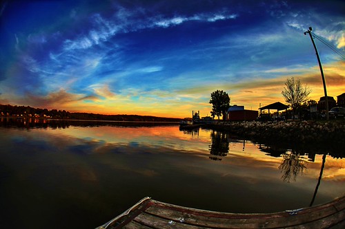 Evening Sky on the Boat-dock by Darryl W. Moran Photography, Le Claire Iowa 