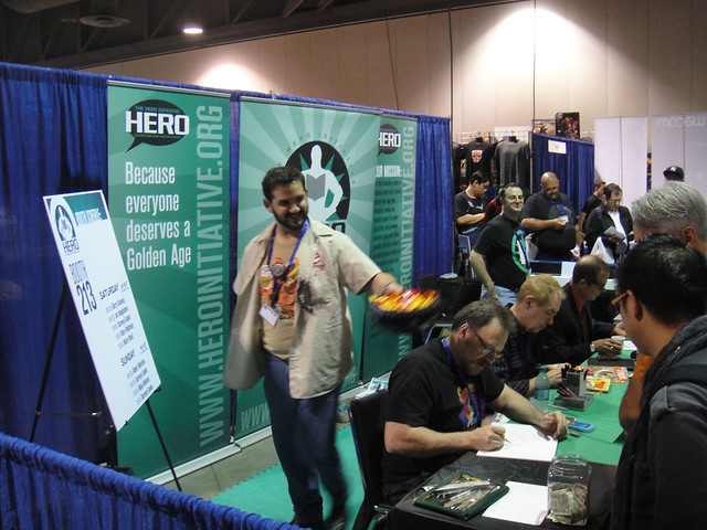 Long Beach Comic & Horror Con 2011 - comic creator signing at the Hero Initiative booth