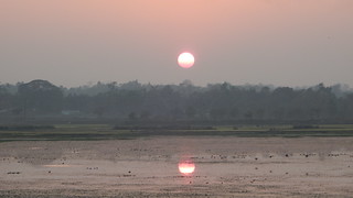 Sunset over Rudra Sagar Lake, Melagarh
