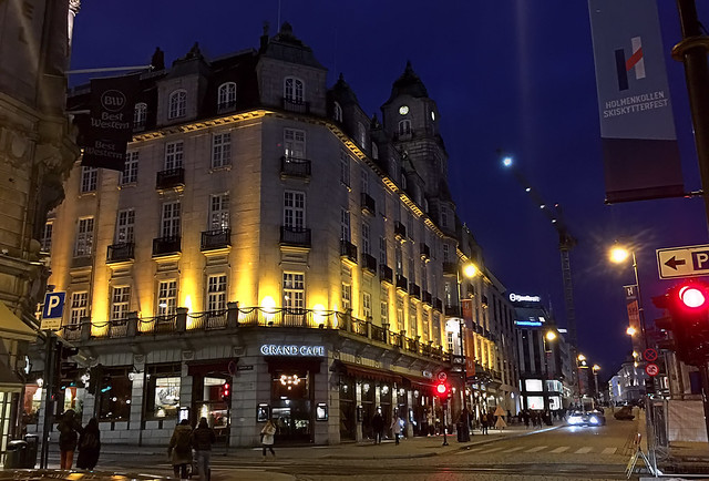 Grand Hotel in Oslo, Norway. Blue hour with iphone 6+