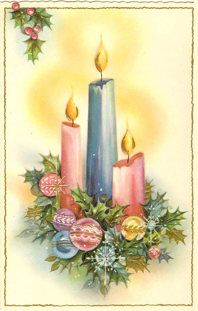 Pink & Blue Pastel Candles from the 1950s | Vintage Christma… | Flickr