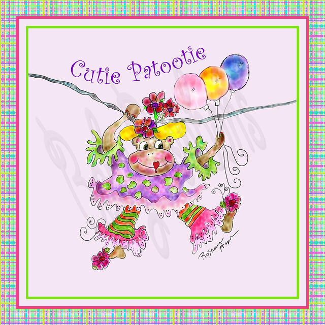 Madeleine the Fashionista circus Monkey wall art by Rosanna Hope for Babybonbons