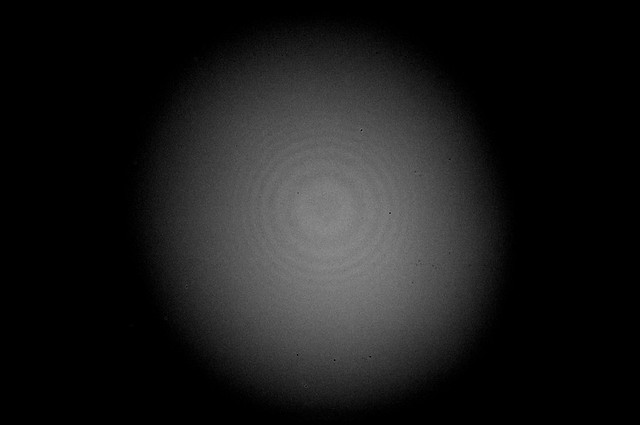 Diffraction rings in a pinhole camera image