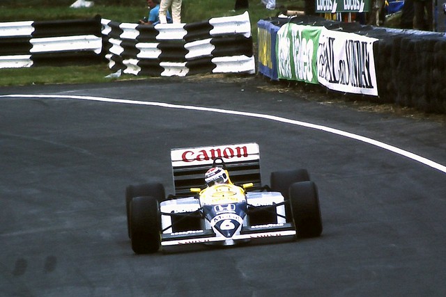 Nelson Piquet - Williams FW11 during practice for the 1986 British Grand Prix, Brands Hatch