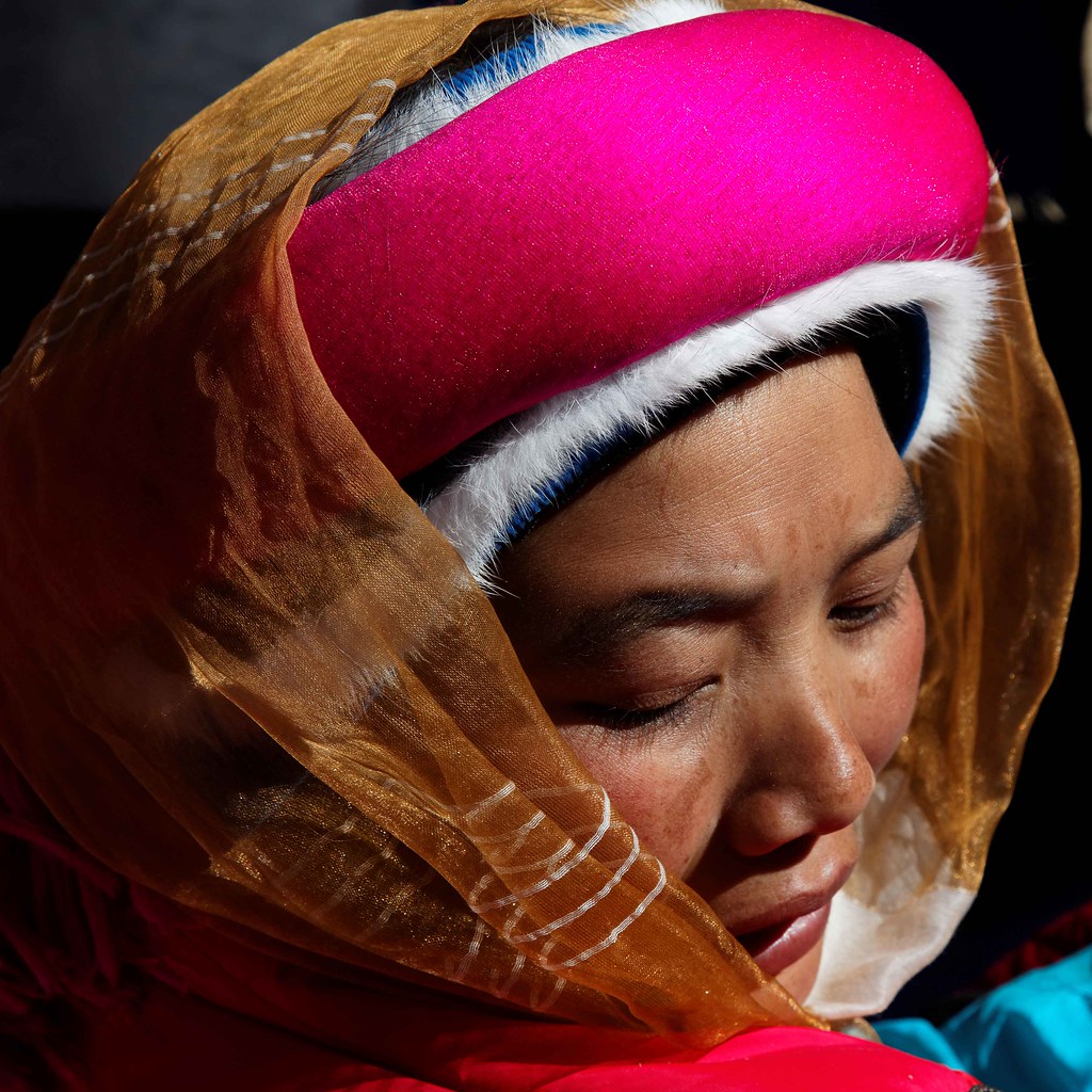 Close up portrait of a tibetan lady