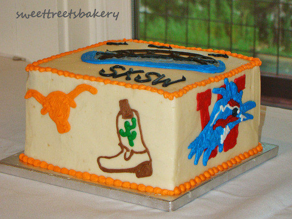 Austin themed grooms cake