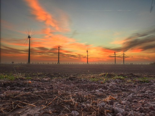 Sonnenaufgang by thom_gold, himmel windrad sonnenaufgang windräder morgenrot