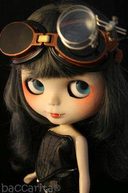 Goggles modeled by Edith Drop