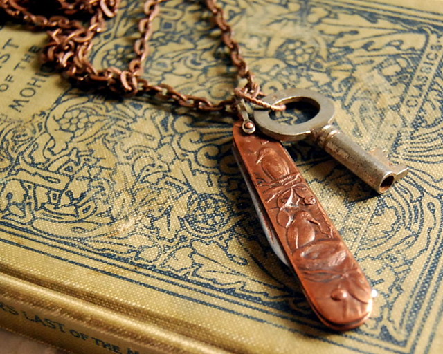 Copper knife necklace