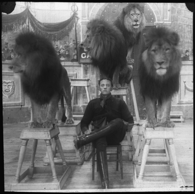Lion tamer | This image comes from a collection of glass sli… | Flickr