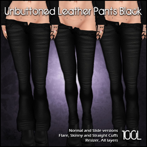 Unbuttoned Leather Pants for Black Market