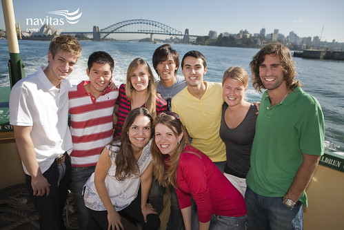 Navitas English Manly students on Manly ferry to the city