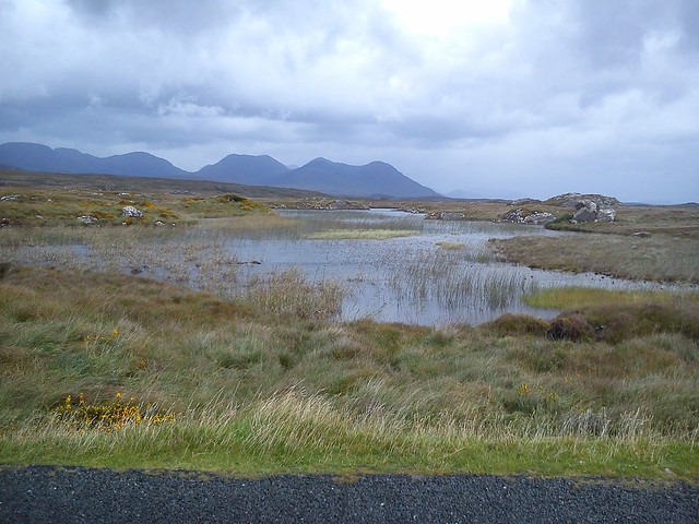 Saturday 7th September 2013. View towards the 12 Bens from the Bog Road, Co Galway, Ireland.