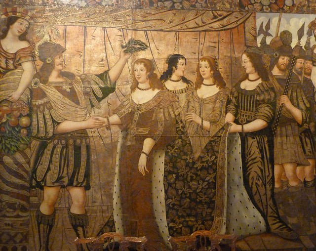 leather wall-hanging of Anthony and Cleopatra - Dunster Castle