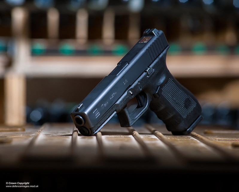 GLOCK 17 GEN 4 (L131A1) 9mm Pistol, Pictured in an armoury …