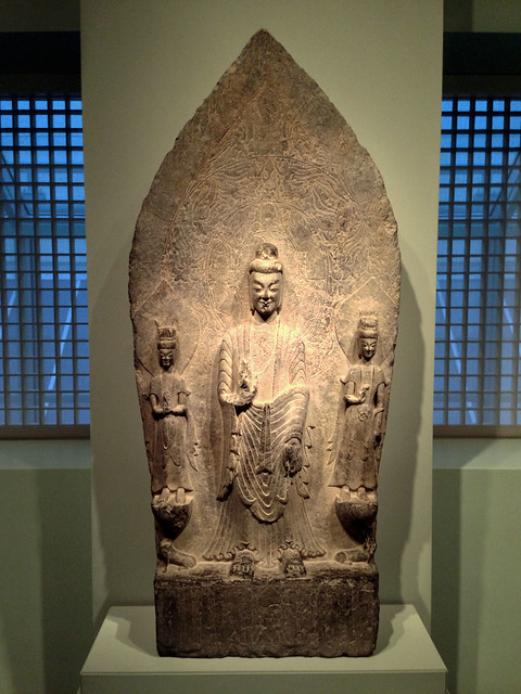 Stele Of A Buddha And Two Bodhisattvas
