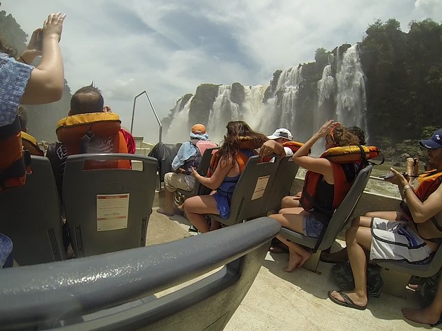 Boat ride to Base of Iguazu Falls - Video