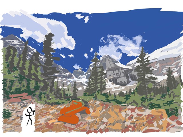 My Drawings - Plain of the Six Glaciers Tea House