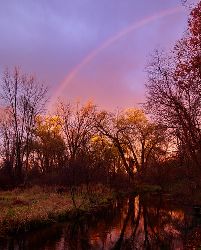 autumn sunset cloud reflection tree fall creek us rainbow unitedstates michigan kalamazoo portage goldenhour kalamazoocounty abai portagecreek