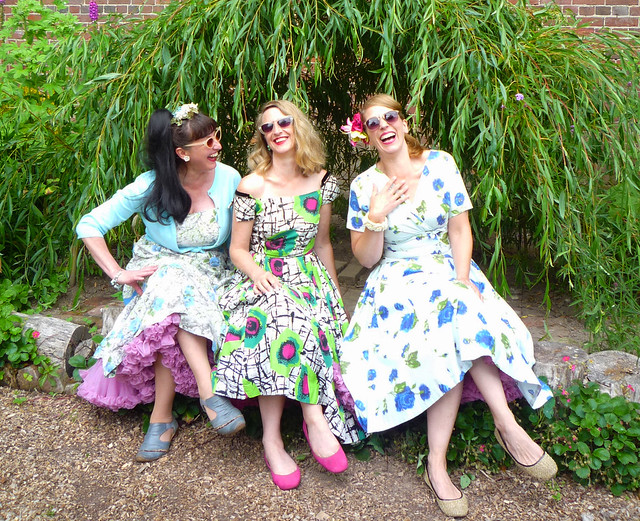 Shellac Sisters performing at a sunny summer garden party