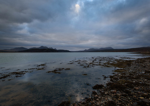 highlands scotland d750 nikon sutherland uk landscape shore sea loch mountains reflection seascape water clouds glow