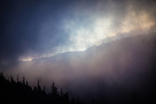 The clouds bring some amazing colors. Morning over the Continental Divide. #mountains #mountainpass #rockies #mist #clouds #sunrise #colors #fog #continentaldivide by Cedar Spring Wolf, instagramapp square squareformat iphoneography uploaded:by=instagram