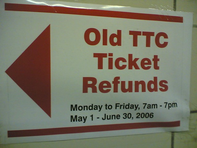 Old TTC Ticket Refunds