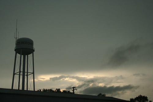 sunset rain silhouette clouds evening cloudy watertower beecher
