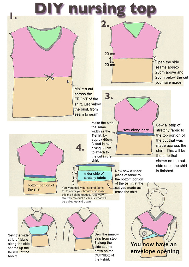 DIY nursing top tutorial | turn a t-shirt into a nursing top… | Flickr