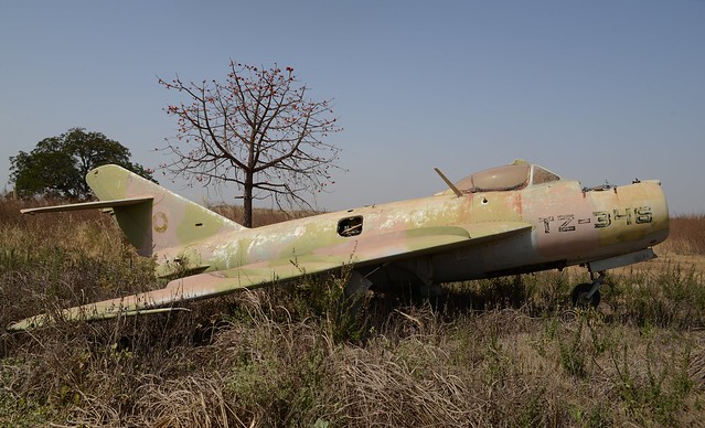 MiG-17F TZ-346 c/n UNKNOWN ex Mali-AF. Stored, Bamako-Sénou. December 2014.